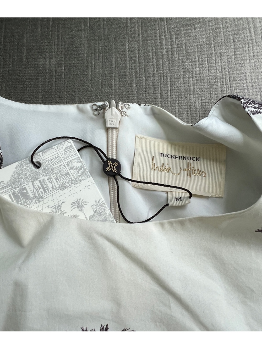 NWT Tuckernuck Toile Long Sleeve Mini Dress Off White Black M - Picture 3 of 7
